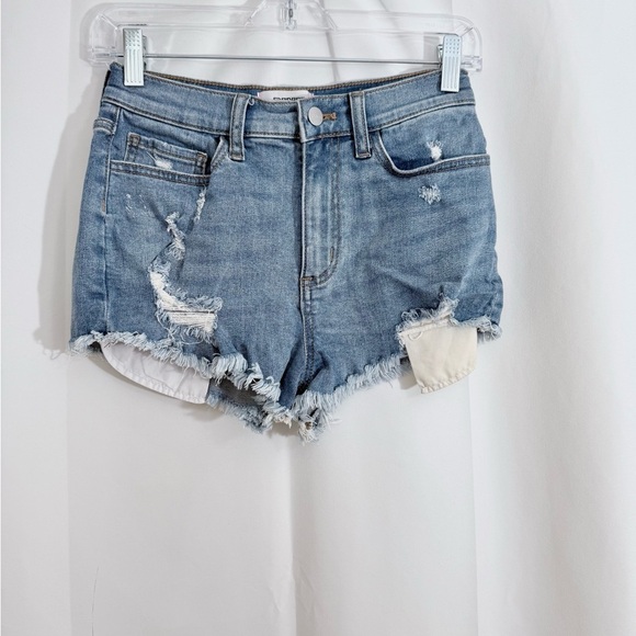 PINK Victoria’s Secret High Rise Destroyed Cut Off Jean Shorts Size 2 - Picture 1 of 9